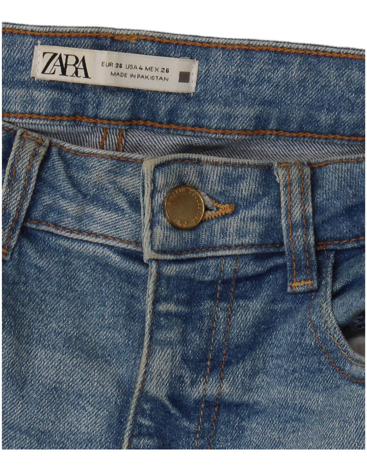 Zara Calça jeans feminina larga EU 36 XS W26 L30 Azul