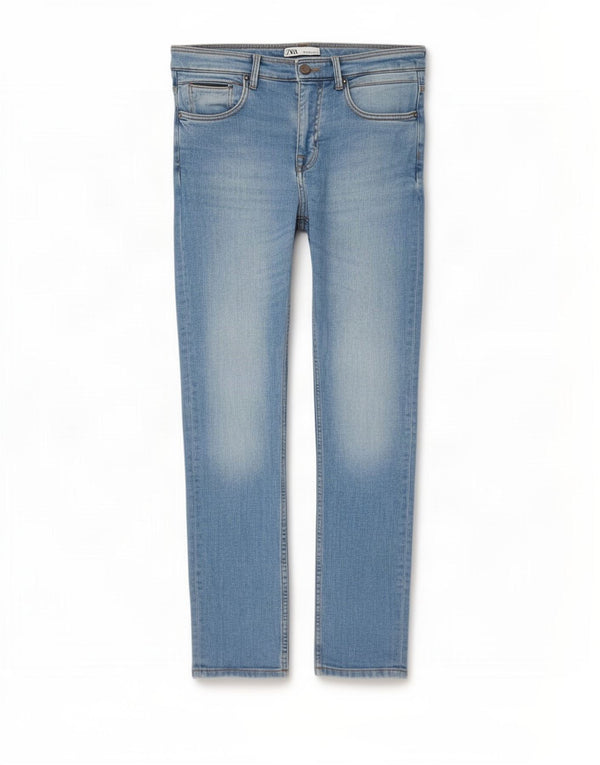 Zara Mens Slim Jeans EU 40 Médio W31 L30 Azul Algodão