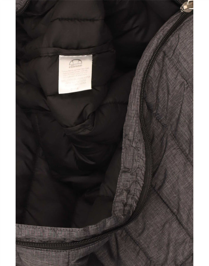 Jaqueta masculina acolchoada com capuz Ellesse UK 34 XS cinza nylon