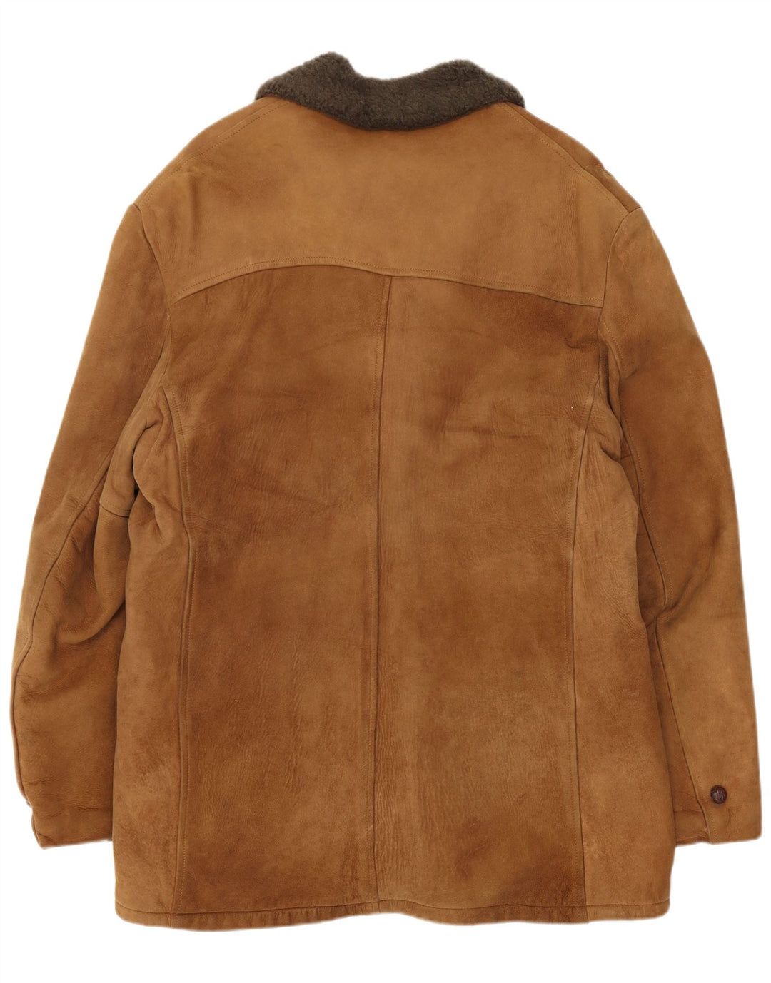 Jaqueta masculina vintage Shearling UK 38 marrom médio