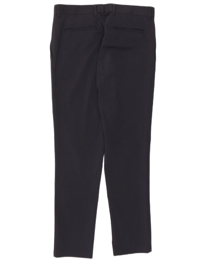Zara Mens Slim Calça Casual EU 40 Médio W31 L30 Azul Marinho Poliéster