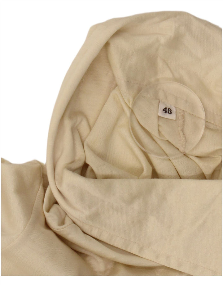 Camisa polo masculina vintage IT 46 pequena bege