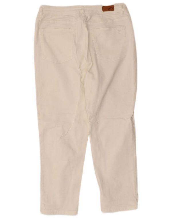 Joules Calça feminina reta casual Reino Unido 16 grande W34 L25 algodão branco
