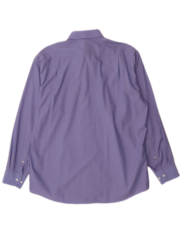 Camisa masculina Marks & Spencer tamanho 41 16 grande azul algodão clássico