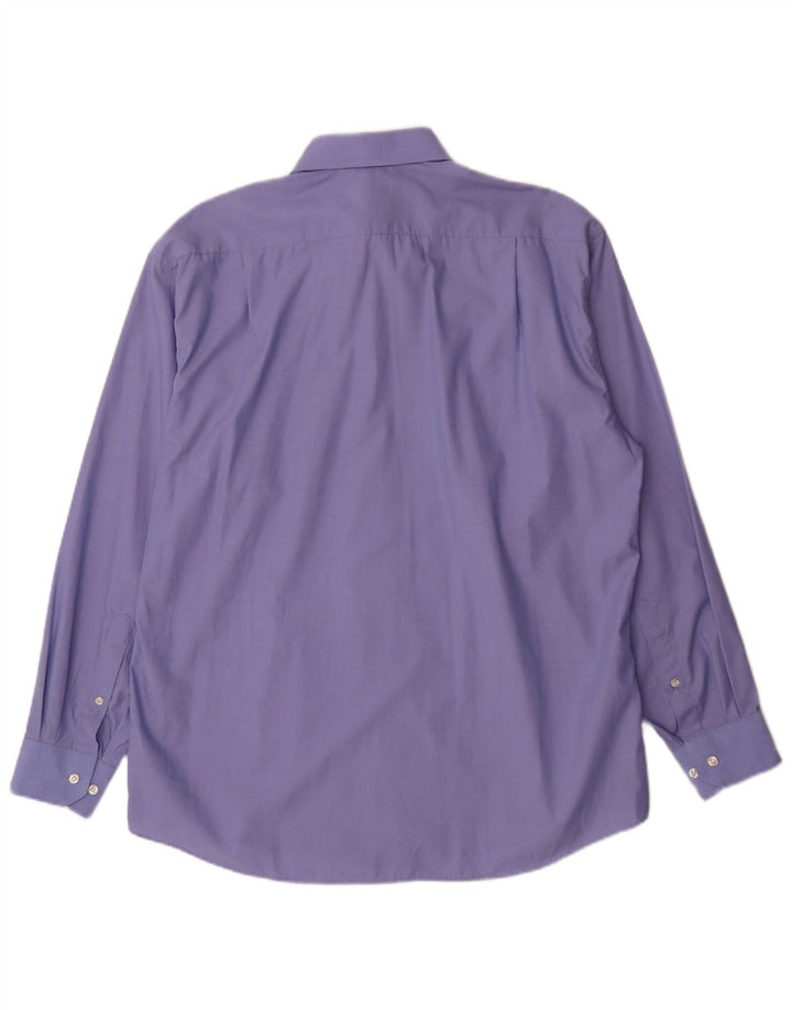 Camisa masculina Marks & Spencer tamanho 41 16 grande azul algodão clássico