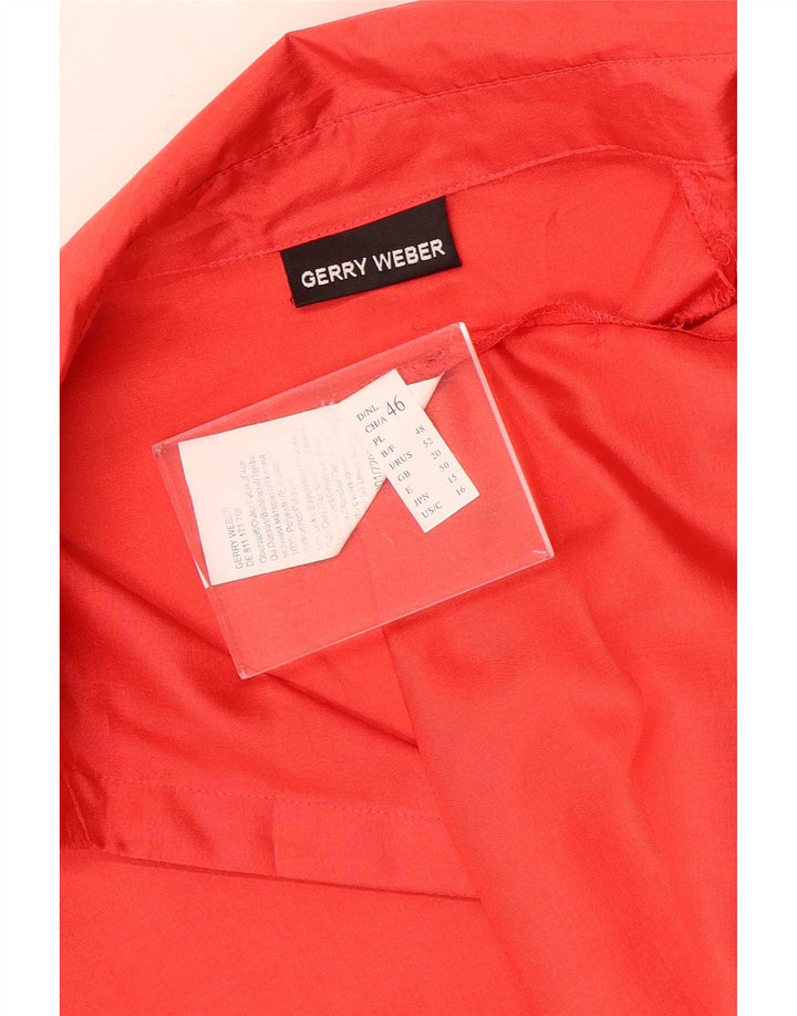 Blusa feminina de manga curta Gerry Weber UK 20 2XL poliéster vermelho