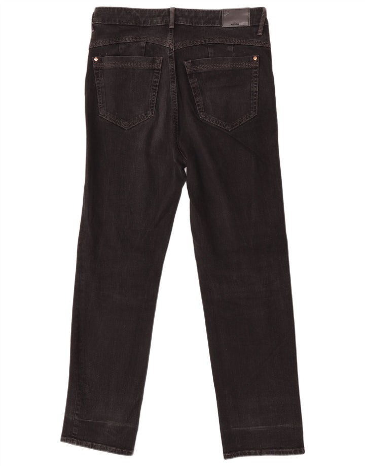 Jeans retos femininos Marks & Spencer Reino Unido 12 médio W32 L27 algodão preto