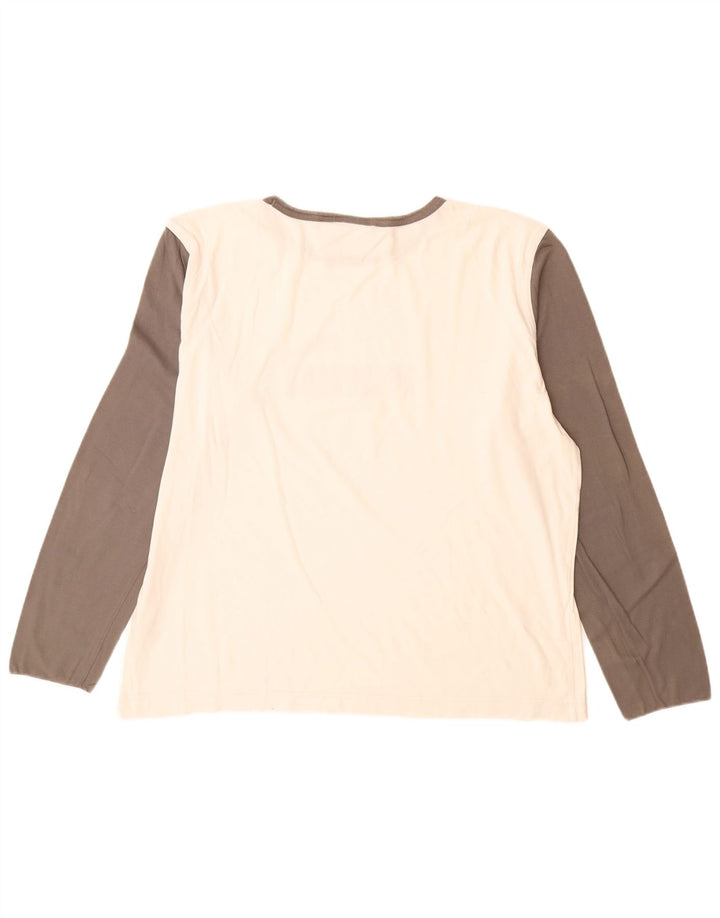 Puma Mens Graphic Top Manga Longa XL Branco Colorblock Algodão