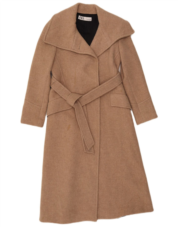 Sobretudo feminino Zara Loose Fit UK 6 XS Bege