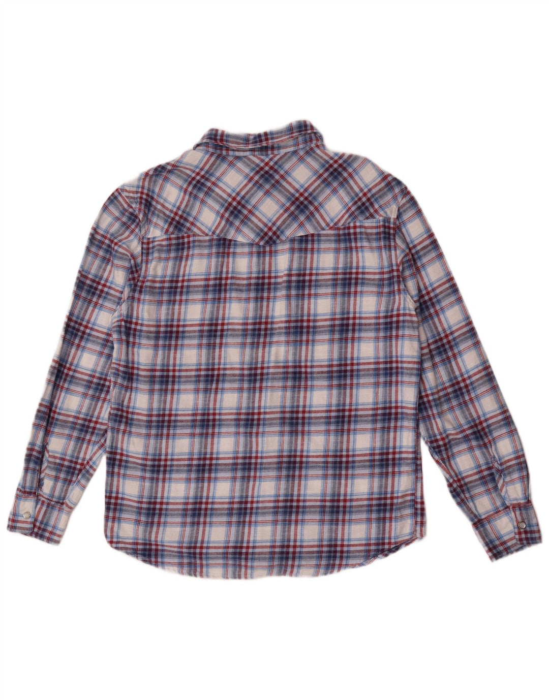 Camisa masculina de flanela Levi's de algodão xadrez azul médio