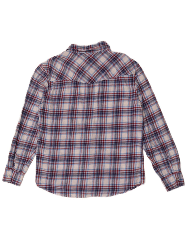 Camisa masculina de flanela Levi's de algodão xadrez azul médio