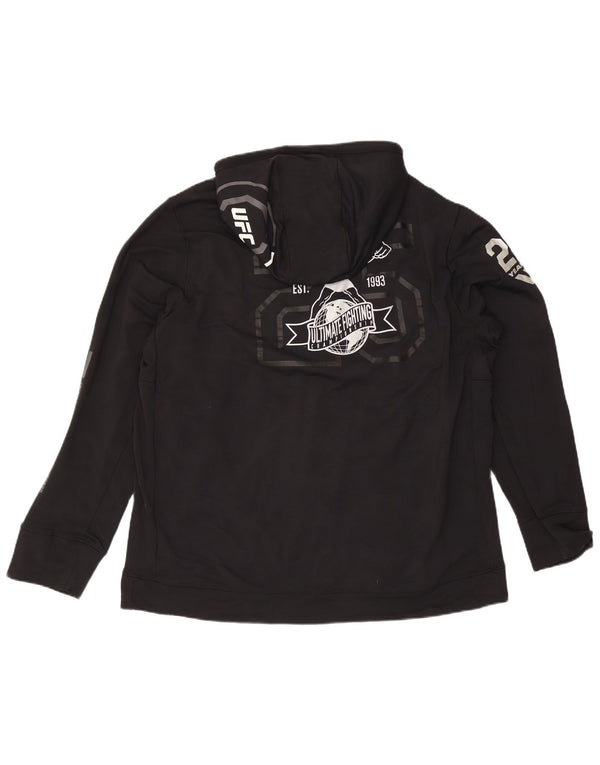 Suéter Reebok masculino com capuz e zíper gráfico 2XL preto nylon