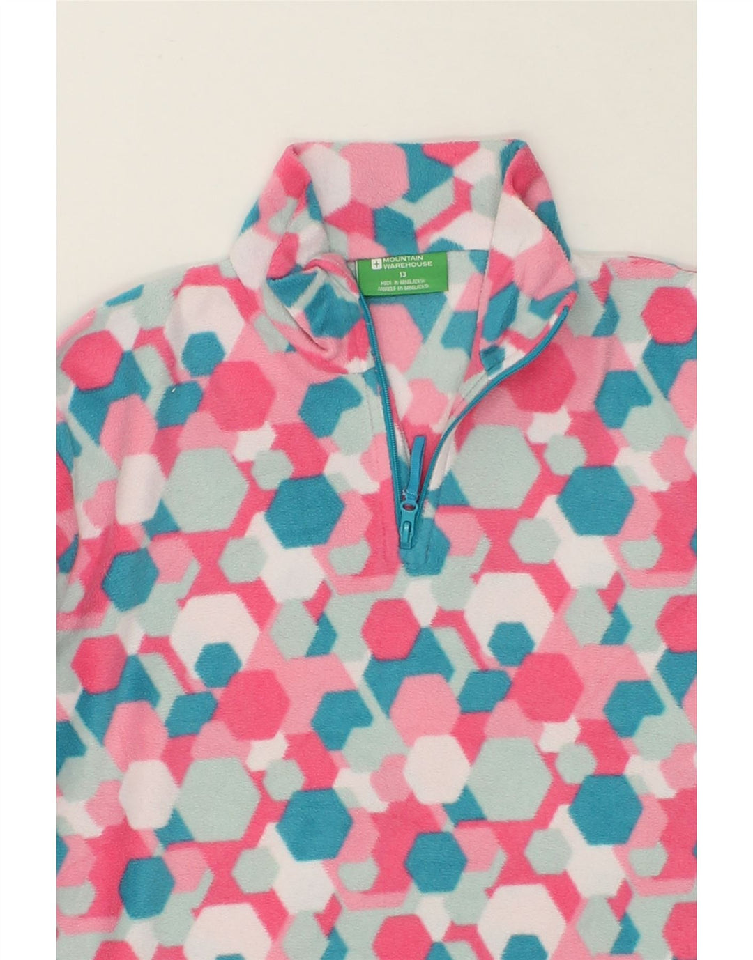MOUNTAIN WAREHOUSE Girls Zip Neck Fleece Jumper 12-13 Years Multicoloured Vintage Mountain Warehouse and Second-Hand Mountain Warehouse from Messina Hembry 