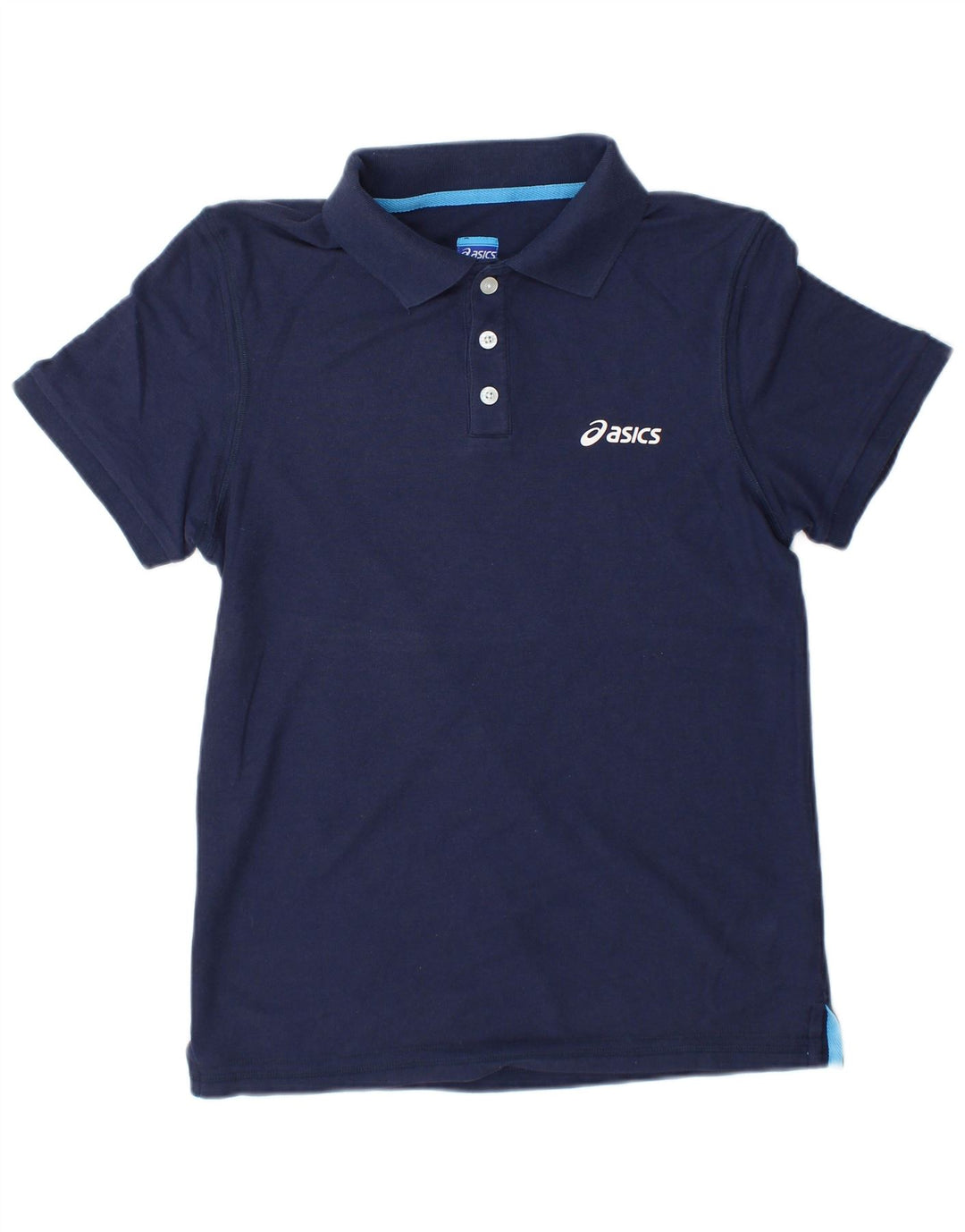Camisa polo masculina Asics pequena azul marinho poliéster