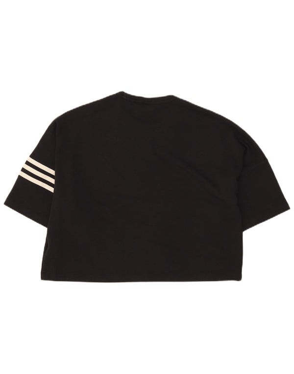 Camiseta Adidas Feminina Crop Top UK 16 Grande Algodão Preto