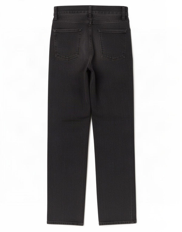 Zara Jeans feminino cintura alta reta EU 36 XS W26 L33 algodão cinza