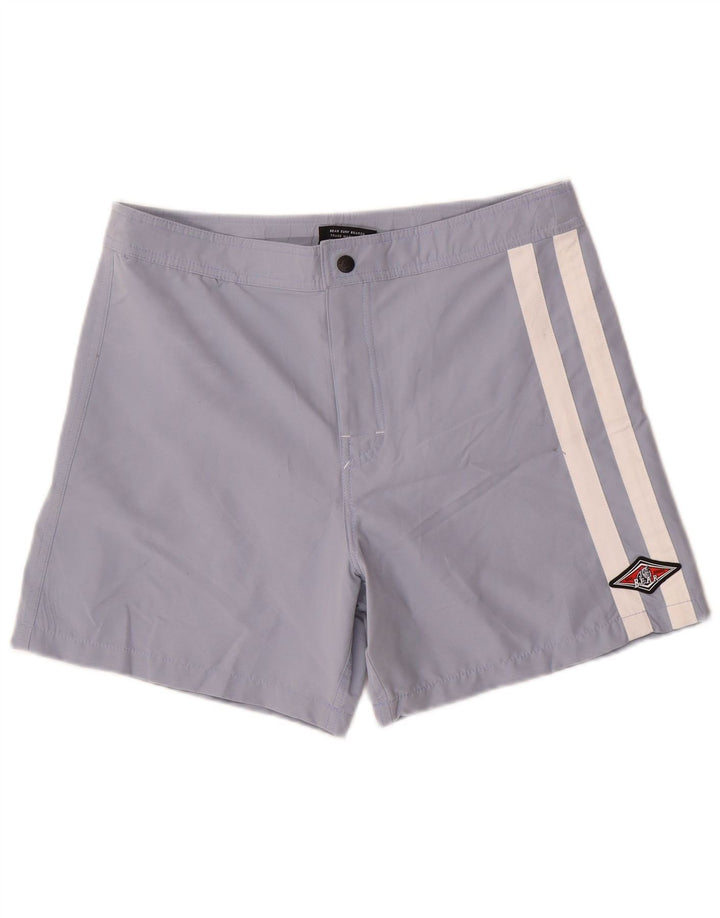 Bear Mens Natação Shorts Poliéster Azul Médio