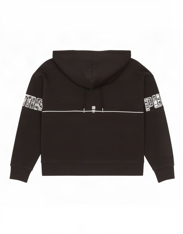 Puma feminino gráfico moletom com capuz Reino Unido 16 grande algodão preto