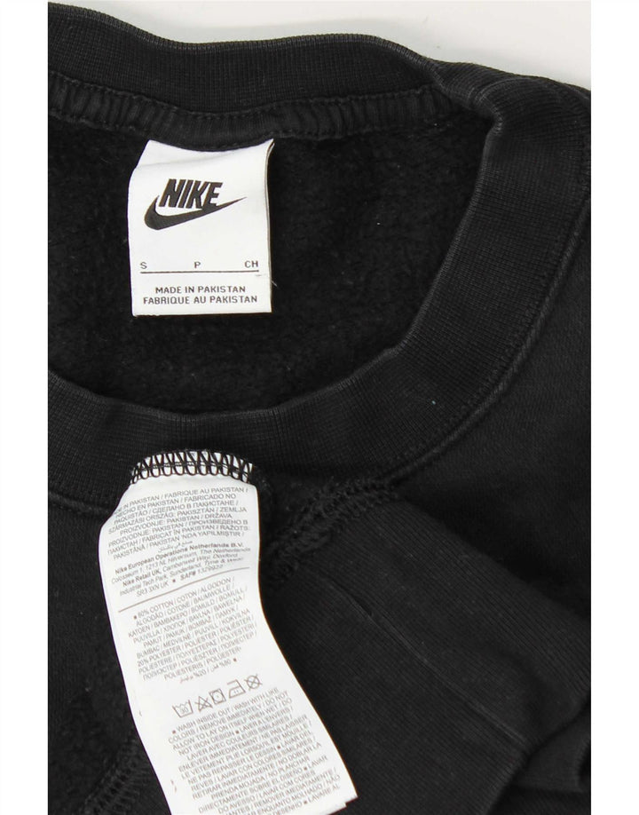 Nike feminino oversized moletom jumper reino unido 10 pequeno algodão preto