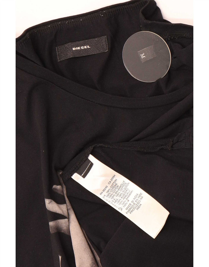 Colete gráfico masculino Diesel Top médio de algodão preto