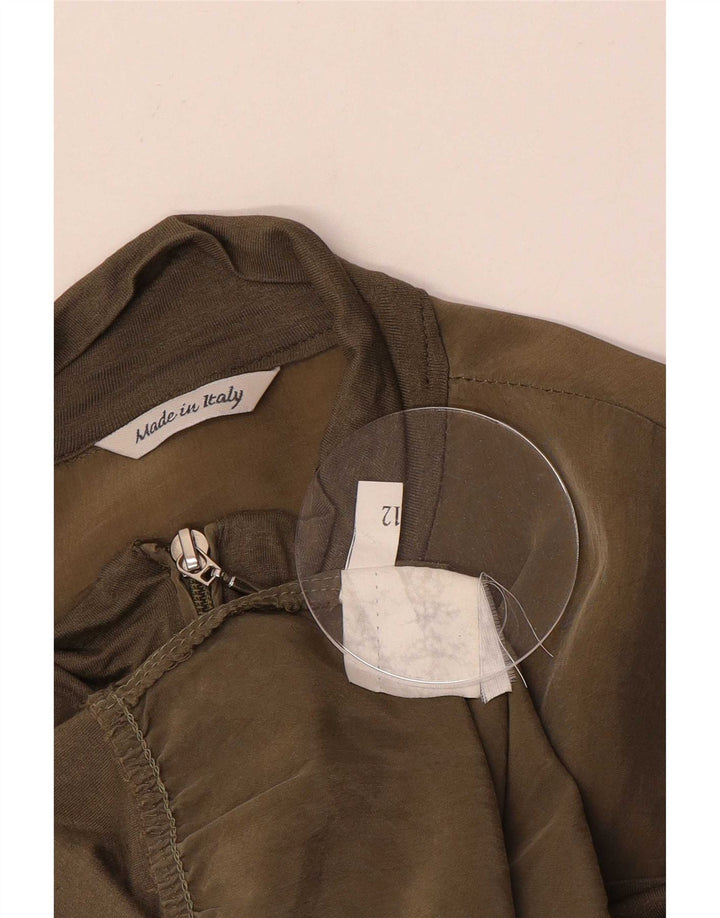 Jaqueta bomber feminina vintage UK 12 médio cáqui