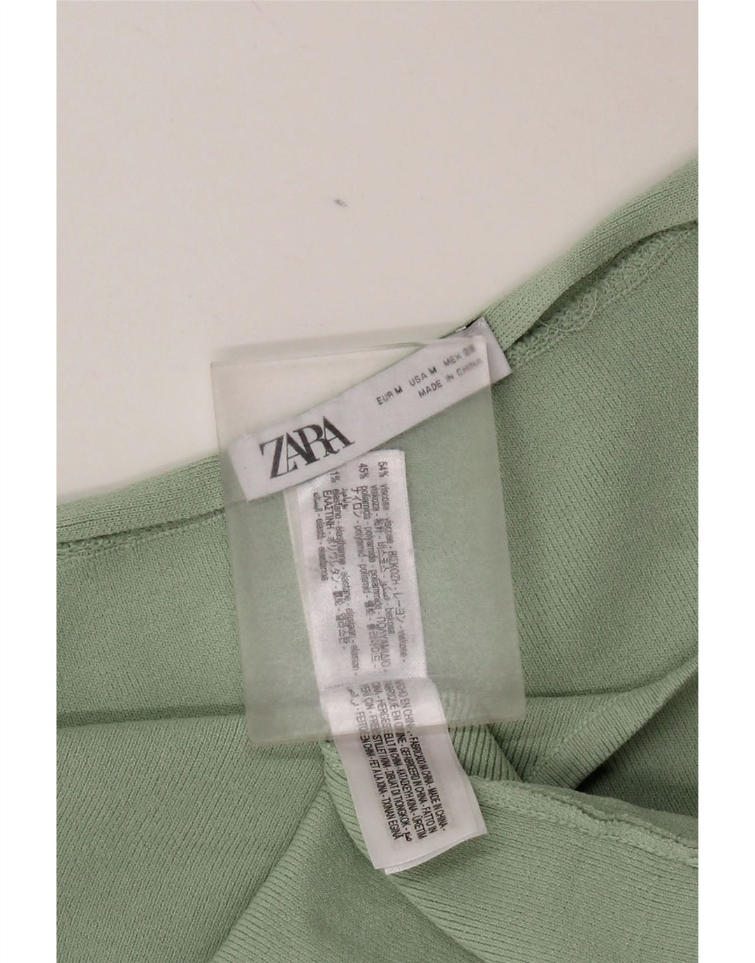 Vestido sem alças feminino Zara Reino Unido 12 viscose verde médio