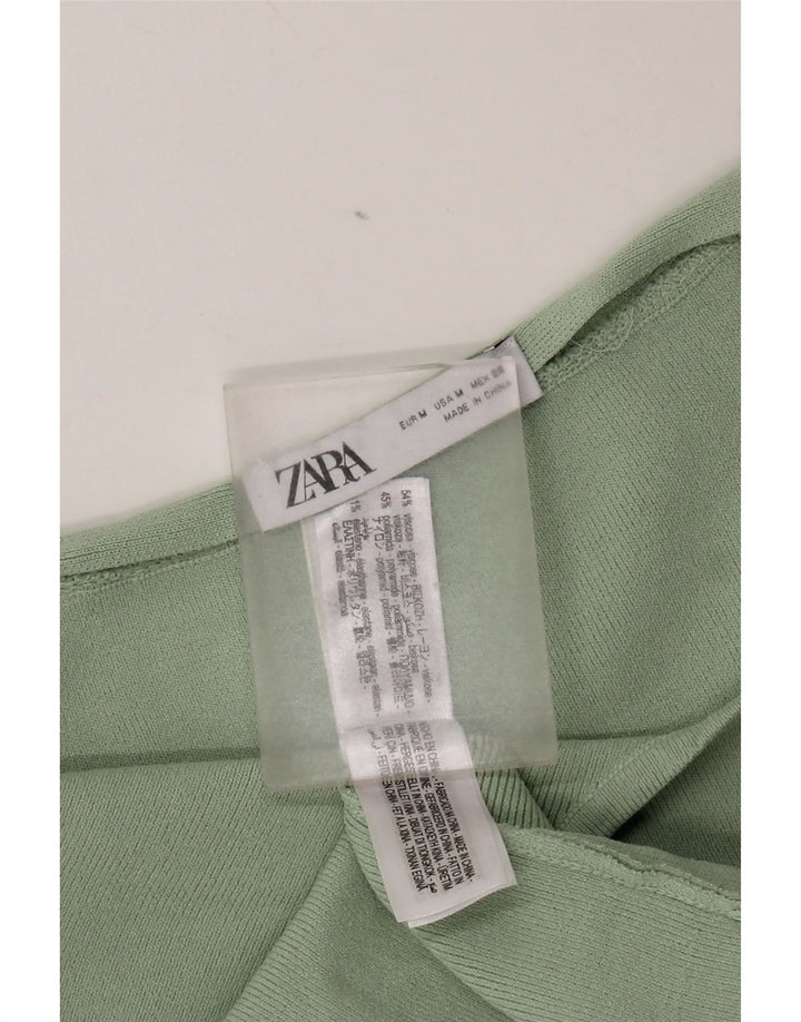Vestido sem alças feminino Zara Reino Unido 12 viscose verde médio
