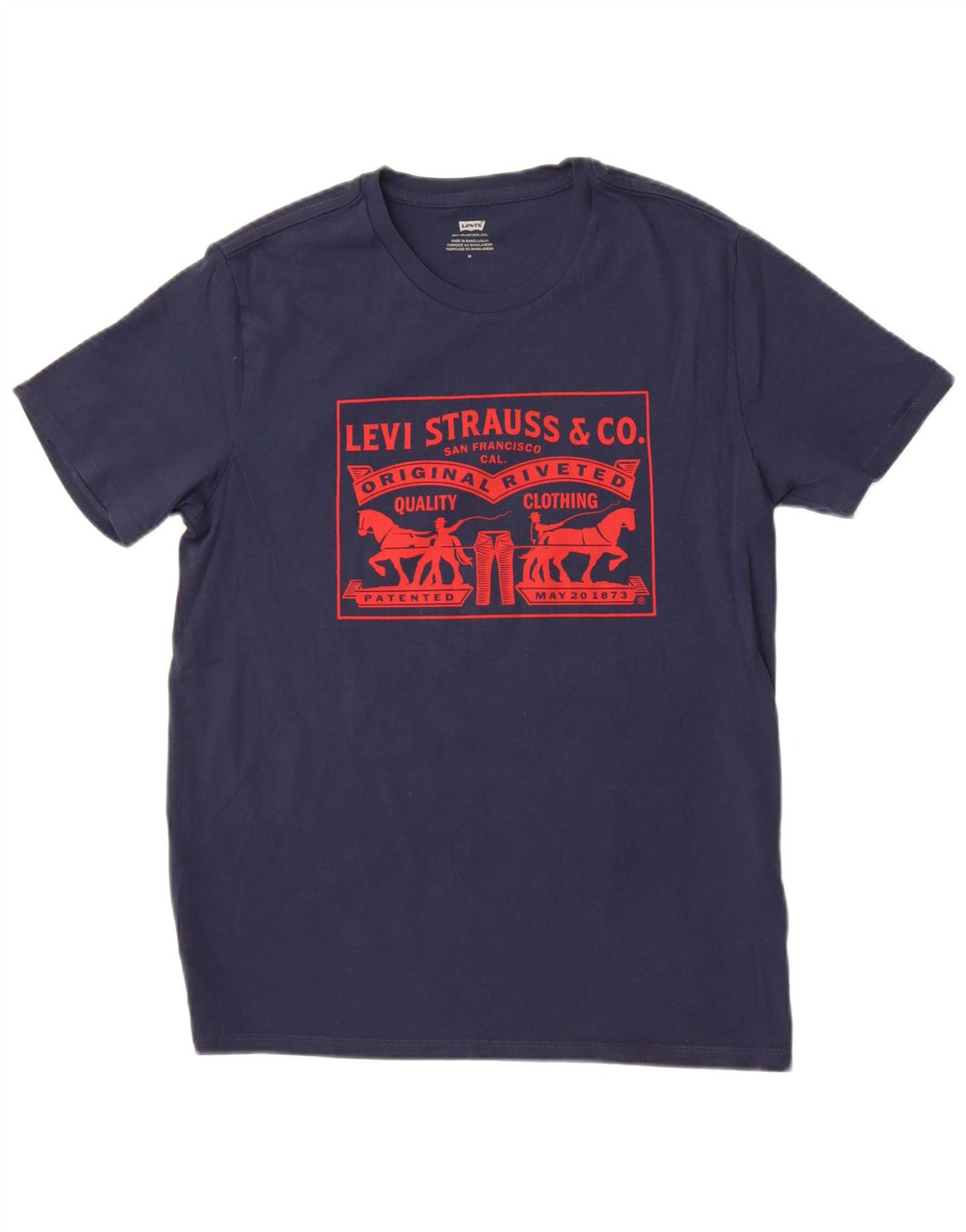 Camiseta gráfica masculina Levi's Top médio algodão azul marinho