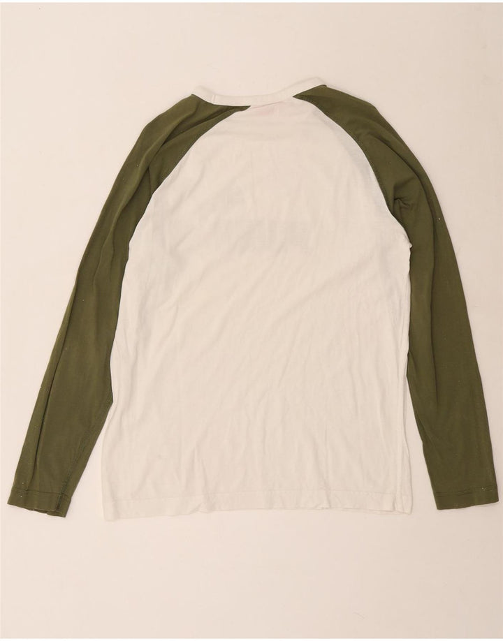 Camiseta masculina Puma Graphic manga comprida médio branco colorblock