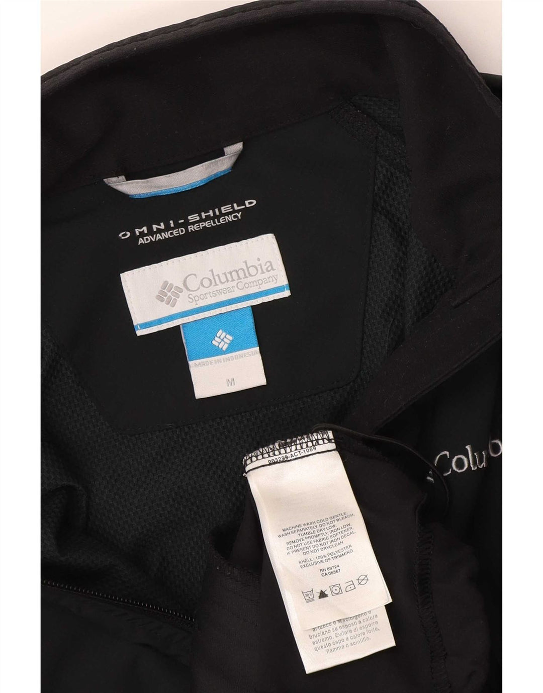 Columbia Womens Omni-Shield Rain Jacket UK 12 Médio Preto Poliéster