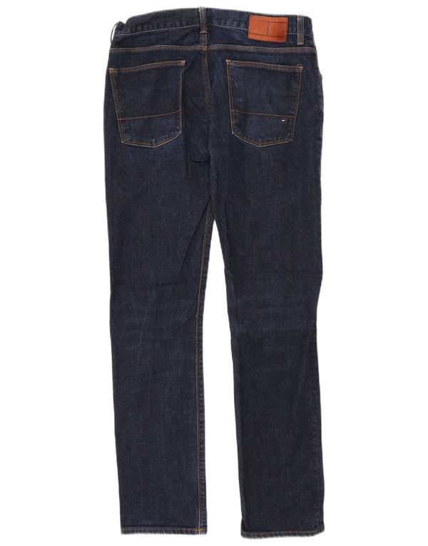 Tommy Hilfiger Masculino Slim Jeans W32 L32 Azul Marinho Algodão