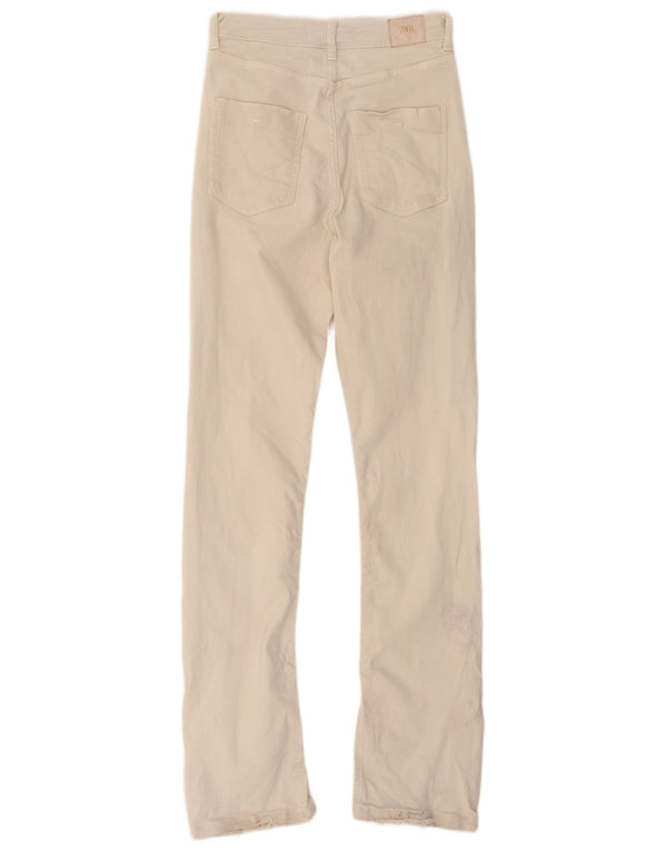 Calça jeans reta feminina Zara EU 36 XS W26 L32 bege