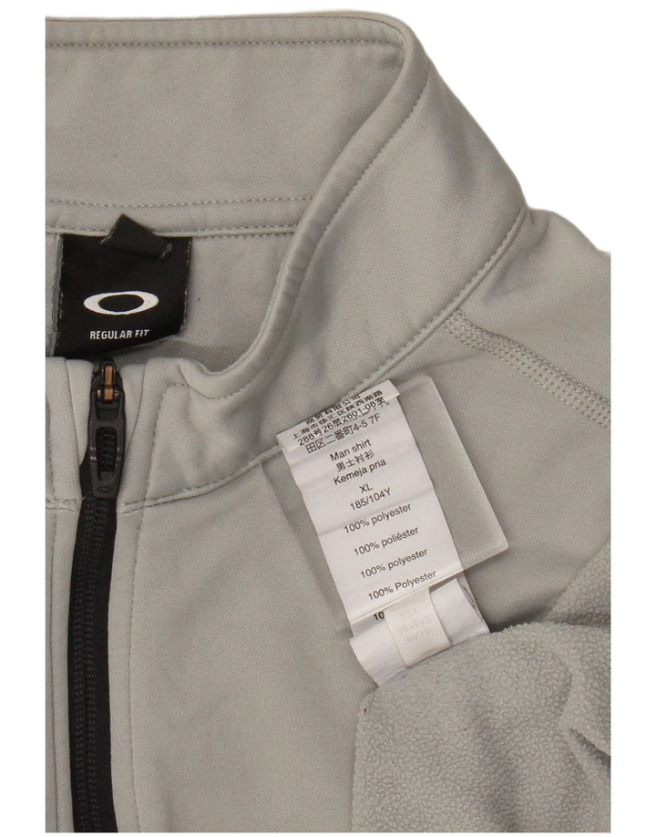 Oakley Masculino Regular Fit Zip Neck Pulôver Treino Top XL Cinza Poliéster