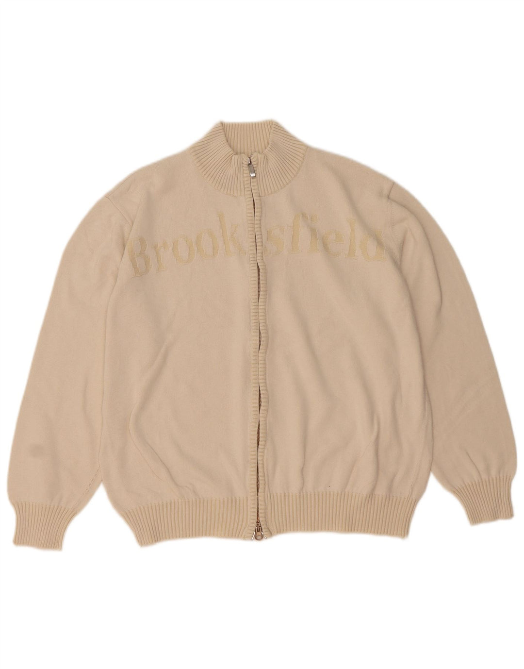 Brooksfield Mens Graphic Cardigan Suéter IT 50 Médio Bege