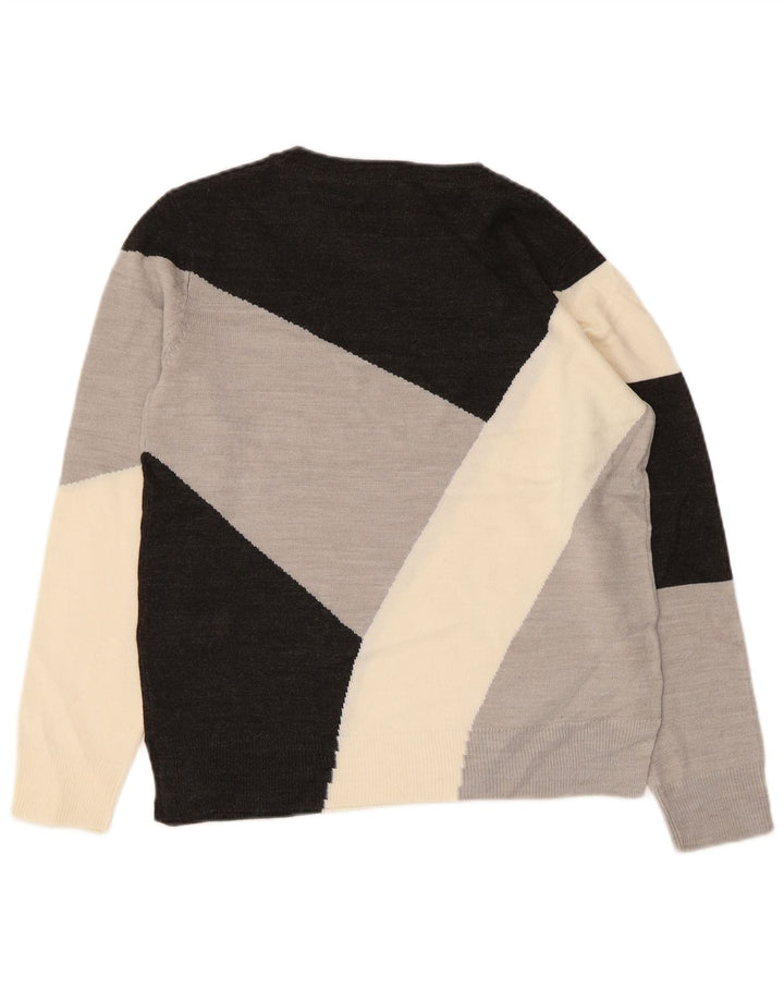 Suéter feminino MARKS & SPENCER com gola canoa Reino Unido 10 pequeno multicolorido