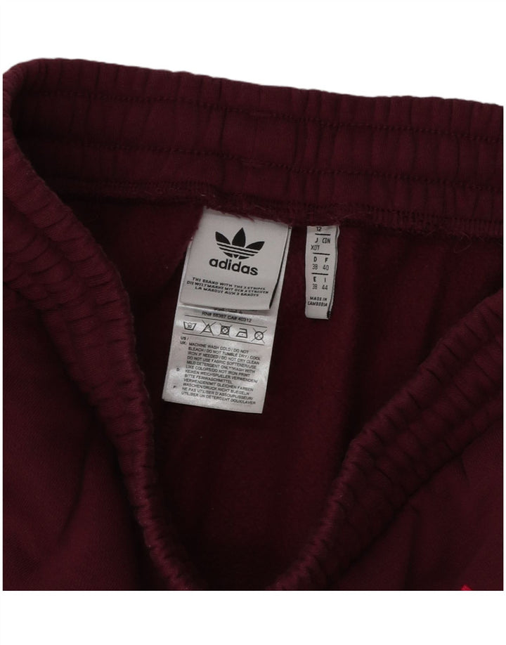 ADIDAS Womens Graphic Tracksuit Calças Joggers Reino Unido 12 Médio Borgonha
