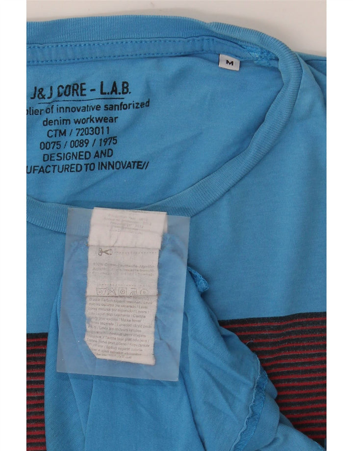 Camiseta gráfica masculina Jack & Jones Top médio algodão azul