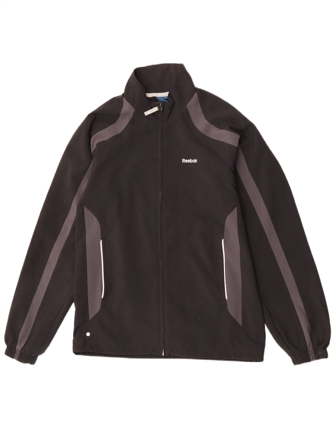 Reebok Mens Tracksuit Top Jacket Pequeno Poliéster Colorblock Preto