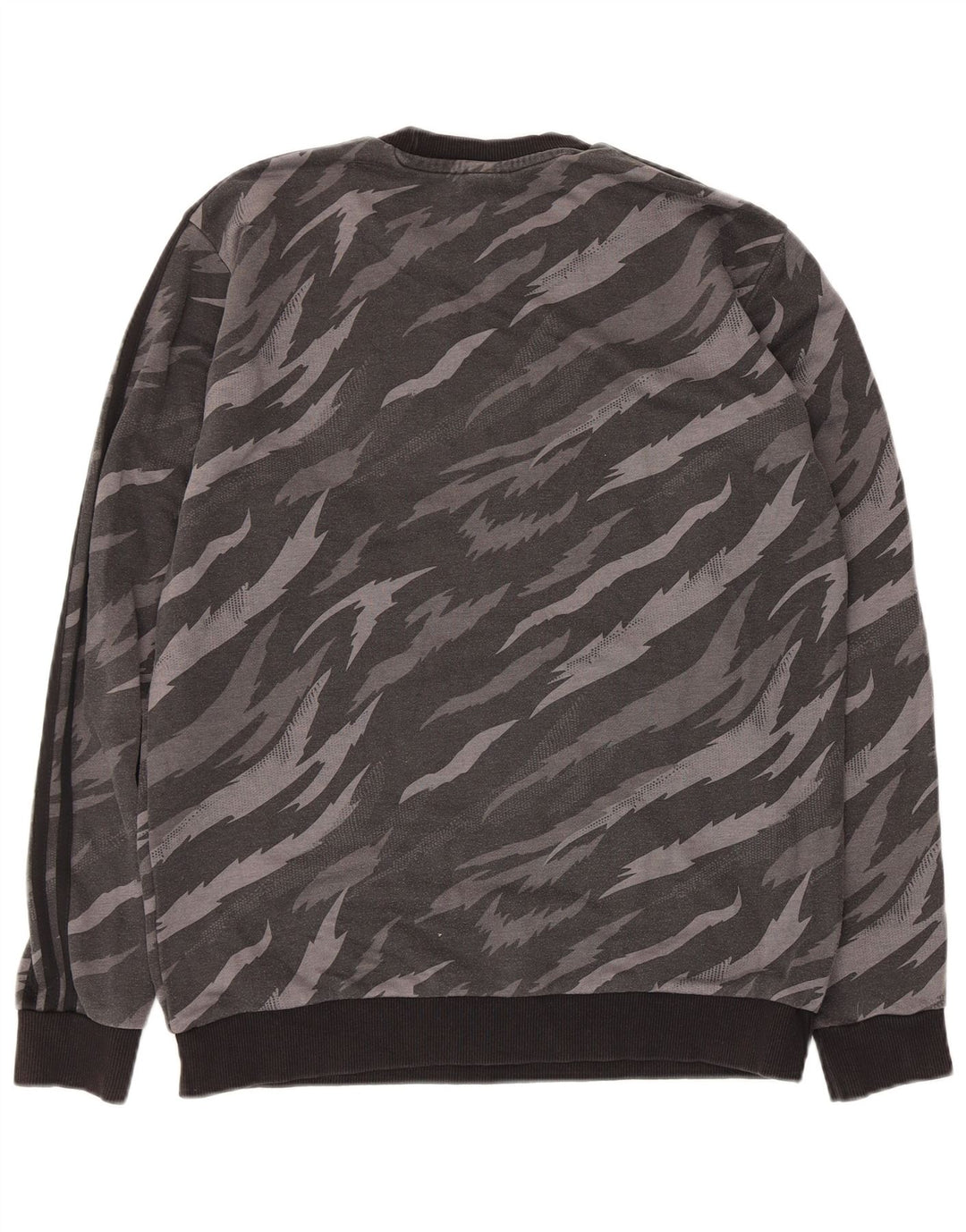 Adidas Mens Moletom Jumper Médio Cinza Animal Print Algodão