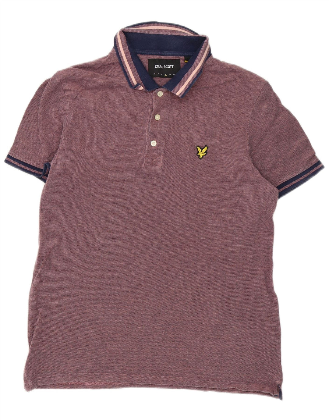 Camisa polo masculina Lyle & Scott grande algodão rosa