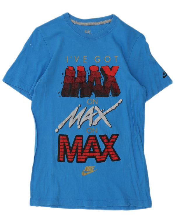 Camiseta Nike Masculina Slim Fit Graphic Top Médio Algodão Azul