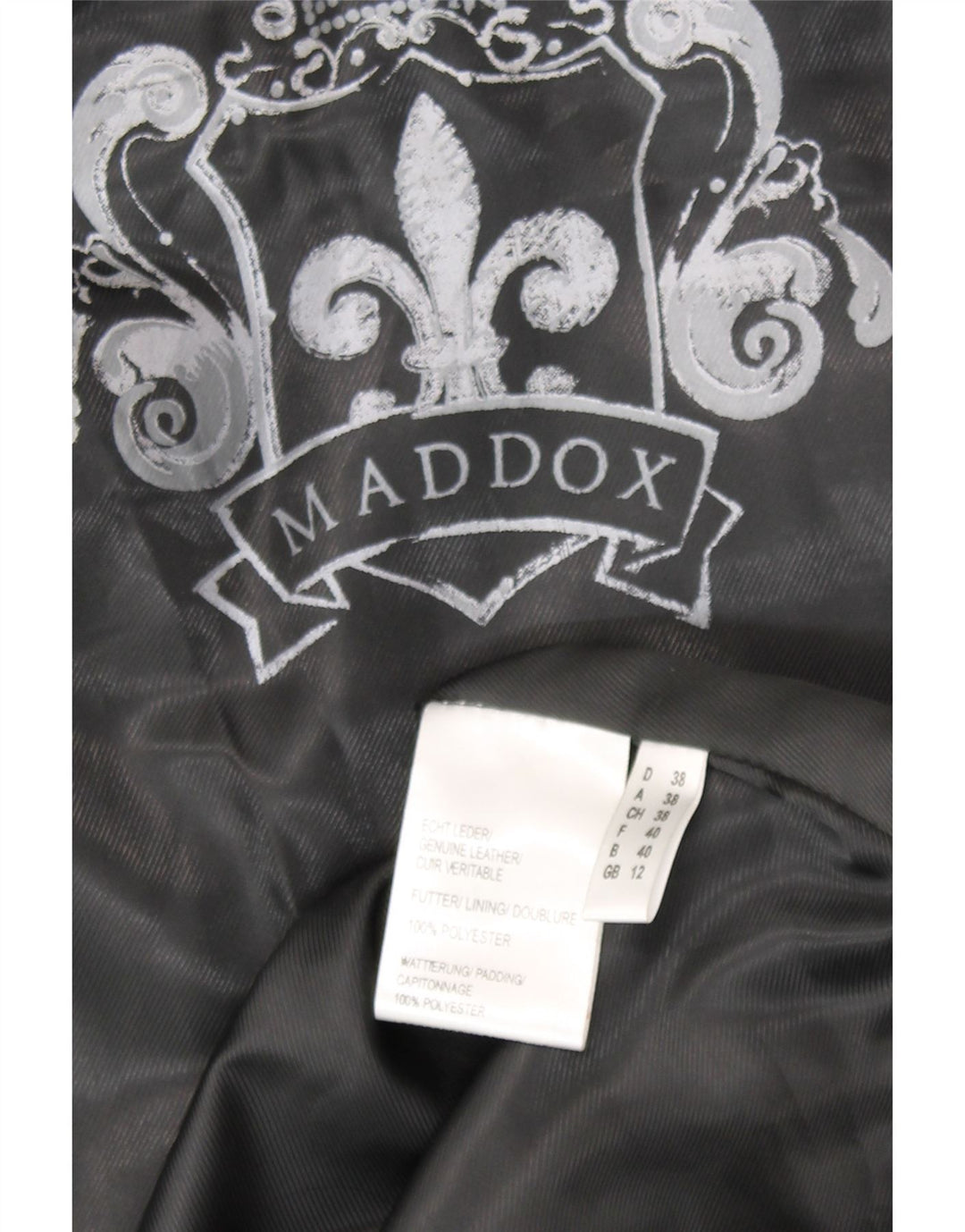 Casaco acolchoado de couro com capuz feminino Maddox Reino Unido 12 couro preto médio