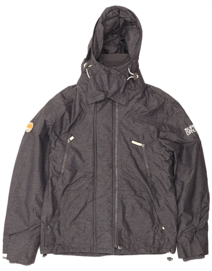 Jaqueta corta-vento masculina SUPERDRY Windhiker com capuz UK 42 XL cinza nylon