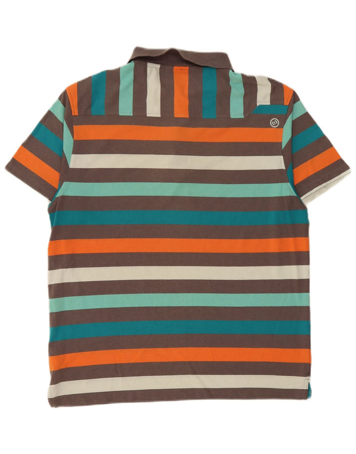 Camisa polo masculina animal grande poliéster listrado multicolorido