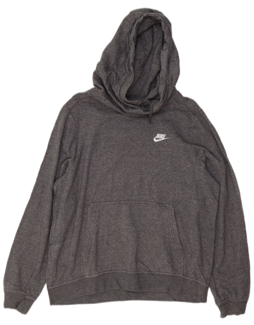 NIKE Mens Hoodie Jumper Grande Algodão Cinza