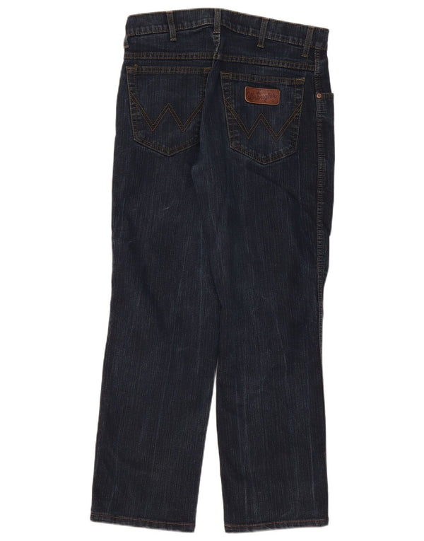 Wrangler Masculino Texas Stretch Straight Jeans W31 L30 Azul Marinho Algodão