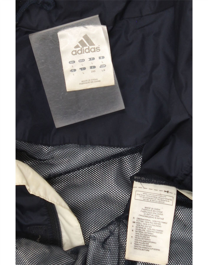 ADIDAS Mens Hooded Rain Jacket UK 40 Grande Azul Marinho Nylon