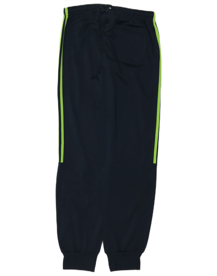 Adidas Mens Treino Calças Joggers UK 38/40 Médio Azul Marinho Poliéster