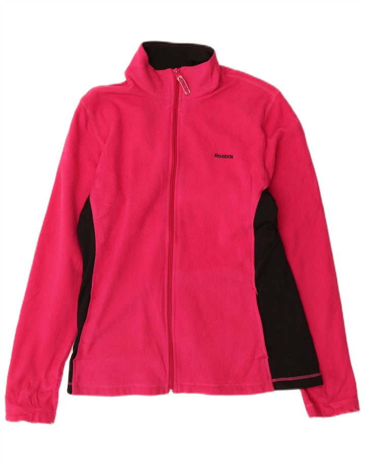 Jaqueta de lã feminina Reebok UK 10 pequeno poliéster colorblock rosa