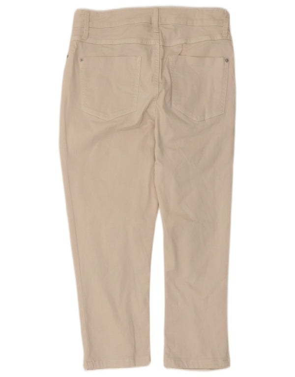 Calça capri feminina Marks & Spencer UK 10 pequena W28 L22 branco